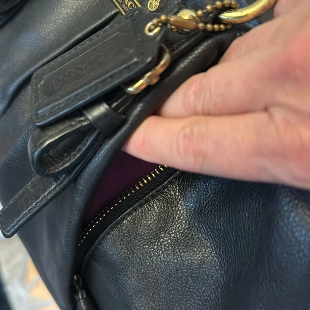 Coach Black Leather Satchel with Gold Hardware